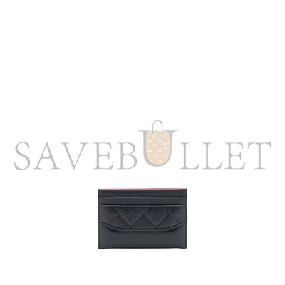 CHANEL GABRIELLE CARD HOLDER AGED CALFSKIN BLACK GHW (11*8cm) 